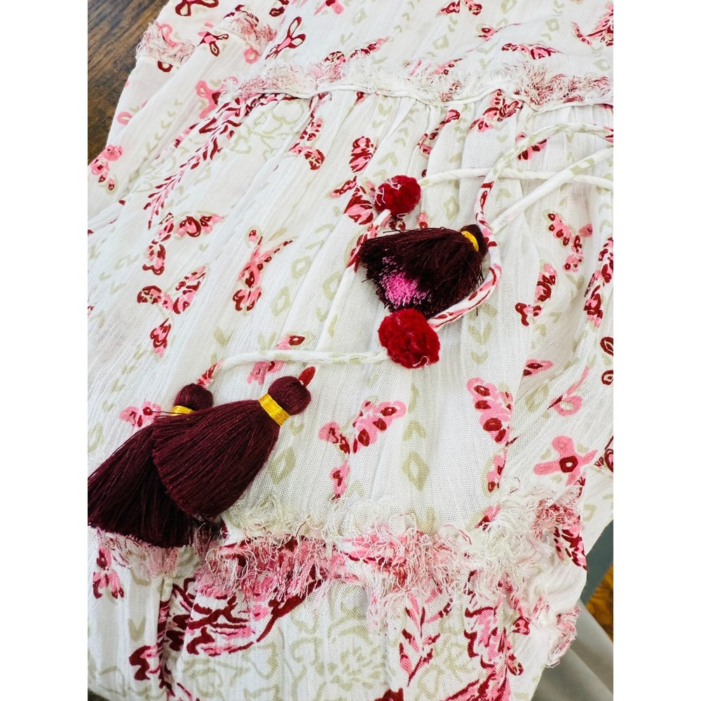 NEW Poupette St Barth Katie Floral Maxi Dress White Crochet Long Ruffled Tiered - Picture 8 of 16